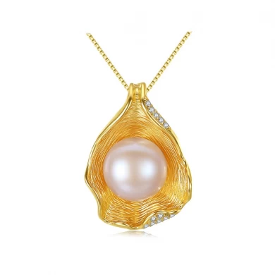 925 sterling silver pearl necklace pendant 18K gold shell pearl necklace NS1 925 silver jewelry wholesales