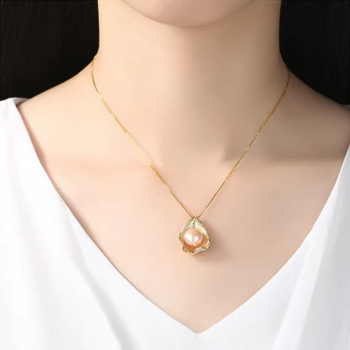 925 sterling silver pearl necklace pendant 18K gold shell pearl necklace NS1 925 silver jewelry wholesales