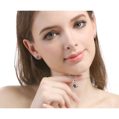 925 sterling silver wedding heart zircon wholesale women jewelry set supplier china