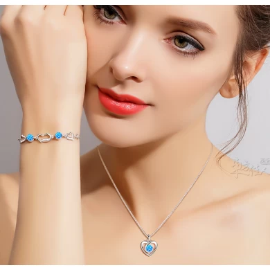 Beautiful Natural Crystal Sterling Silver Necklace and Bracelet Jewelry Set