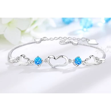 Beautiful Natural Crystal Sterling Silver Necklace and Bracelet Jewelry Set
