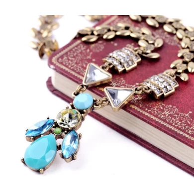 Blue Shinny Crystal Classical Necklace Modern Pendant Necklace for Wemen /Grils