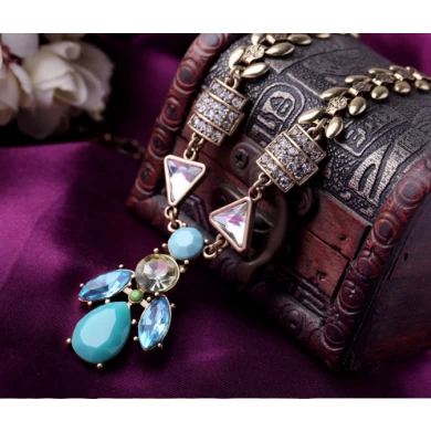 Blue Shinny Crystal Classical Necklace Modern Pendant Necklace for Wemen /Grils