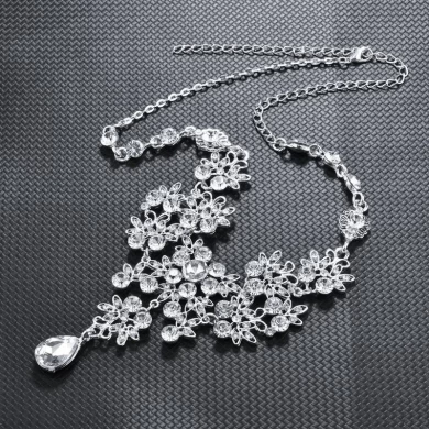 Bridal ornament butterfly design big drop necklace earrings wedding accessories for women New Arrive