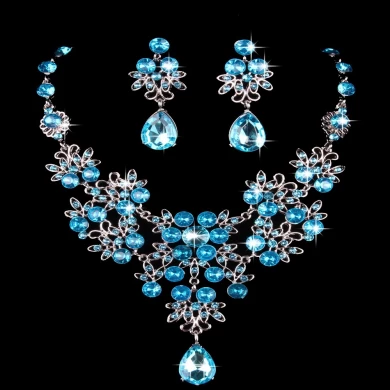 Bridal ornament butterfly design big drop necklace earrings wedding accessories for women New Arrive