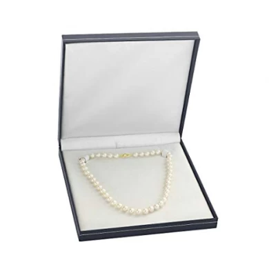 China Supplier 14K Gold Round White Freshwater Cultured Pearl Necklace for Women