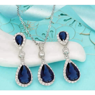 China Supplier 925 silver zirconia wedding jewelry set for women