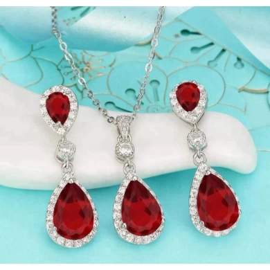 China Supplier 925 silver zirconia wedding jewelry set for women