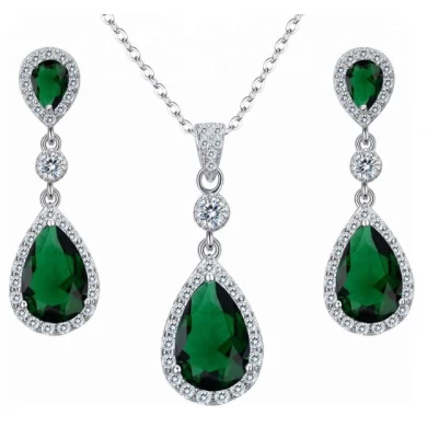 China Supplier 925 silver zirconia wedding jewelry set for women