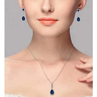 China Supplier 925 silver zirconia wedding jewelry set for women