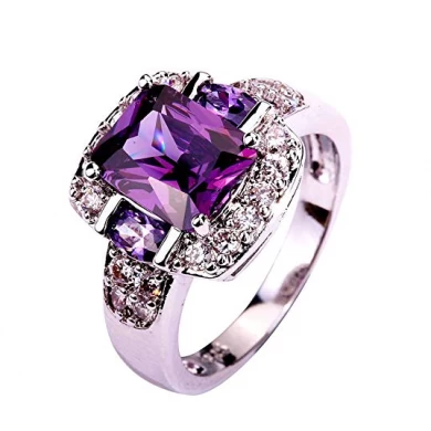 China Wholesale 925 Sterling Silver Round Created Rainbow Topaz Ring for Woman