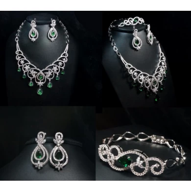 China fashion costume diamond cubic zirconia jewelry set manufacturer in China