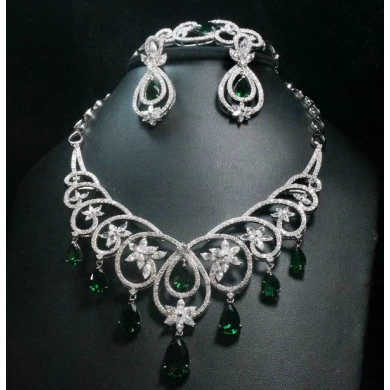 China fashion costume diamond cubic zirconia jewelry set manufacturer in China
