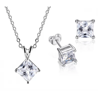China wholesale earrings necklace jewelry women 925 sterling silver jewelry set