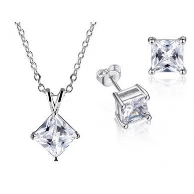 China wholesale earrings necklace jewelry women 925 sterling silver jewelry set