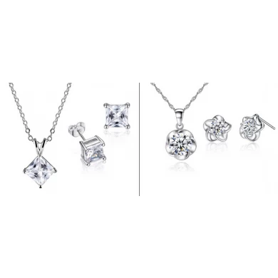 China wholesale earrings necklace jewelry women 925 sterling silver jewelry set