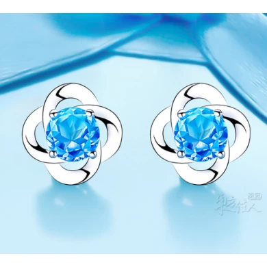 Christmas Gift 925 Sterling Silver Crystal Stud Earrings Manufacturer Woman Earrings