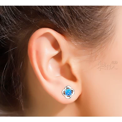 Christmas Gift 925 Sterling Silver Crystal Stud Earrings Manufacturer Woman Earrings