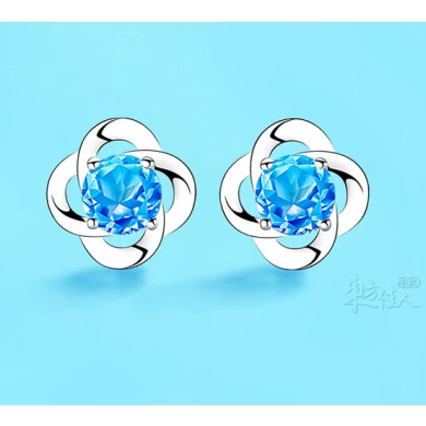 Christmas Gift 925 Sterling Silver Crystal Stud Earrings Manufacturer Woman Earrings