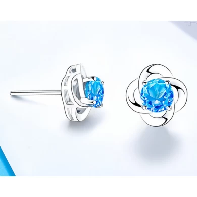 Christmas Gift 925 Sterling Silver Crystal Stud Earrings Manufacturer Woman Earrings