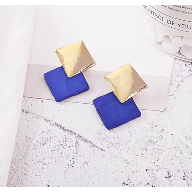 Christmas Gift Geometry Diamond Stud Earring for Office Lady