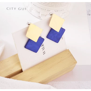 Christmas Gift Geometry Diamond Stud Earring for Office Lady