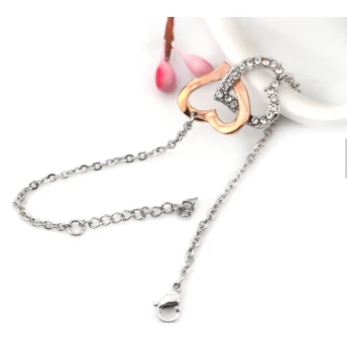 Custom logo rose gold heart jewelry Stainless steel fashion bridal jewelry sets supplier