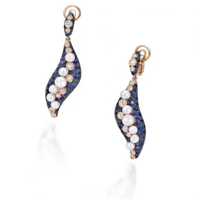 Dubai Fashion Designs New Model Rose Gold Plated Strass Alloy Ohrring für die Mädchen Made in China