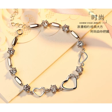 Elegant 925 Silver High Polish Bracelet for Woman Christmas Gift