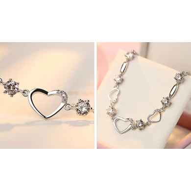 Elegant 925 Silver High Polish Bracelet for Woman Christmas Gift