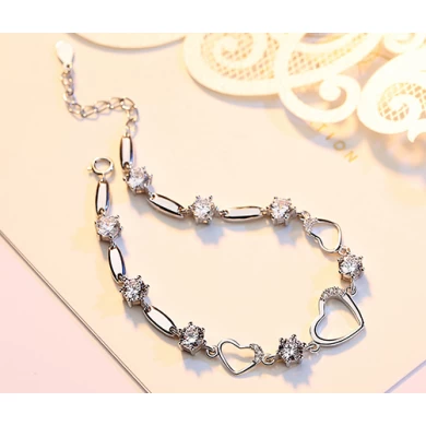 Elegant 925 Silver High Polish Bracelet for Woman Christmas Gift