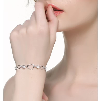 Elegant 925 Silver High Polish Bracelet for Woman Christmas Gift