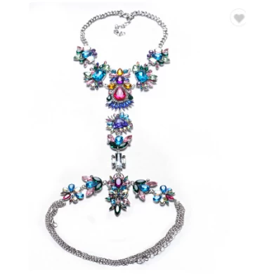 Factory Price High Quality Colorful Crystal Vibrating Body Piercing Sexy Waist Chain Jewelry  Body Jewelry