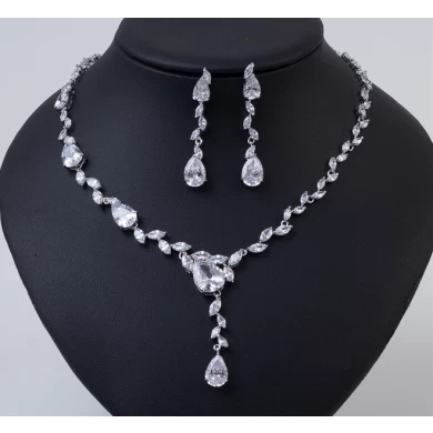 Fashion AAA CZ Zircon Necklace Earring Jewelry Sets for Women