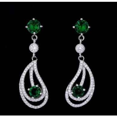 Fashion Colorful Diamond 925 Pure Sliver Drop Diamond Earring Supplier from China