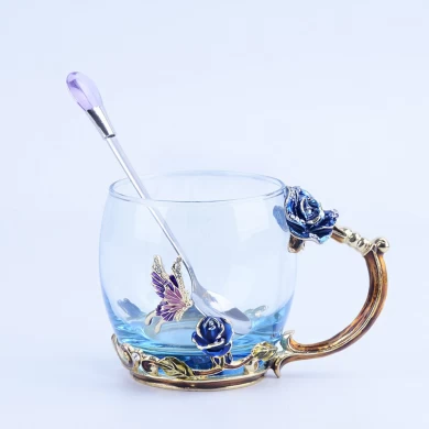 Fashion Gift Metal Email Crystal Coffee Cup C1