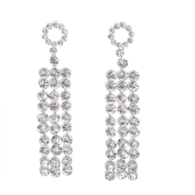 Fashion Jewelry Alloy Silver Plated Long Drop Earring Women Accessories 2018 wholesale Hot selling items