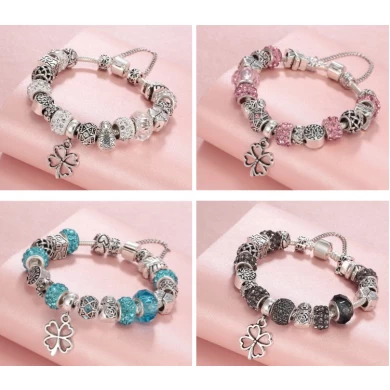 Fashion Jewelry European Silver Plated Bead Bracelet for Women
