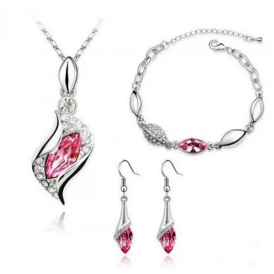 Fashion Lady Drop Crystal Rhinestone Jewelry Set Wholesale in China