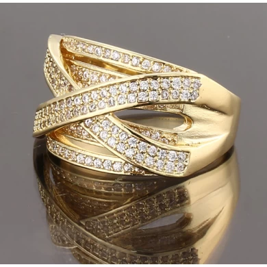 Fashion Latest Designs Gold Plated CZ Wedding Rings for Women & Men's New Model Promise Jewelry