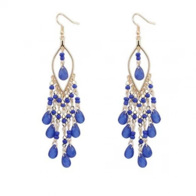Fashion Women Long  Beaded Ear Stud Hook Dangle Earrings Jewelry Multi Color for Wemen Choose As Gift