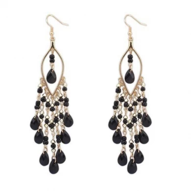 Fashion Women Long  Beaded Ear Stud Hook Dangle Earrings Jewelry Multi Color for Wemen Choose As Gift
