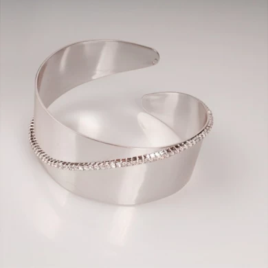 Fashion Bracelet OEM Hersteller Bulk Custom Hot Wide Copper Bracelet Armband Kristalle Kette von Swarovski Women Gold Silber
