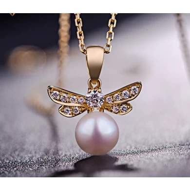 Fashion design 925 Sterling Silver pendant necklace pearl jewelry wholesale in China