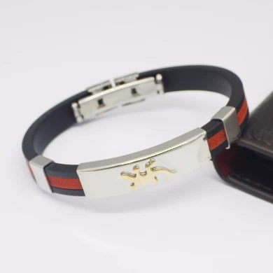 Fashion New Style Mens Bracelet 316 l Stainless Steel Armbänder Bangles mit Gecko, Silikon Armbänder Edelstahl Schmuck