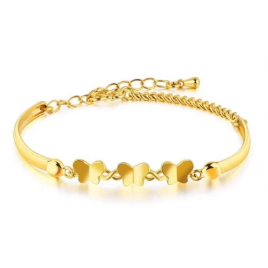 Fashionable  Jewelry Copper 18k Gold Color Plain Bracelet Manufacturer China