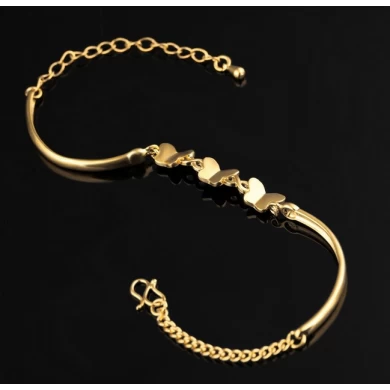 Fashionable  Jewelry Copper 18k Gold Color Plain Bracelet Manufacturer China