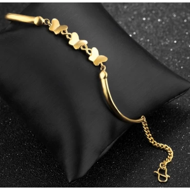 Fashionable  Jewelry Copper 18k Gold Color Plain Bracelet Manufacturer China