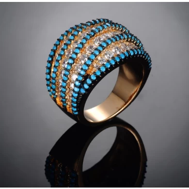 Gold White Blue Zircon Stone Women Men Ring Manufacturer in China