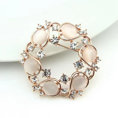 Gold-plated Flower Cheap Wholesale Crystal Rhinestone Opal Bulk Brooch Jewelry Innovations Jewelry Gift